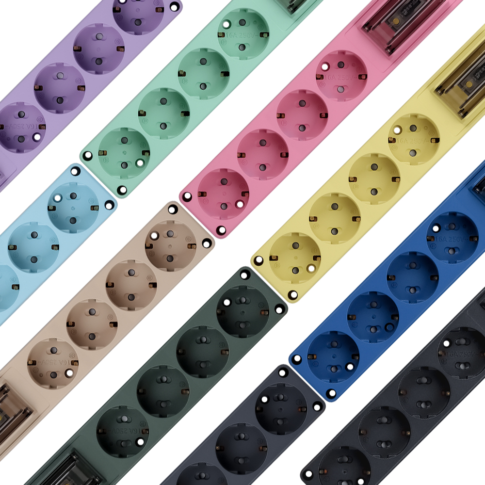 고용량 멀티탭 4구 1.5M 누전차단 고전력 컬러멀티탭 블랙