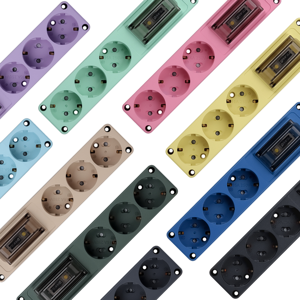 고용량 멀티탭 3구 5M 누전차단 고전력 컬러멀티탭 옐로우