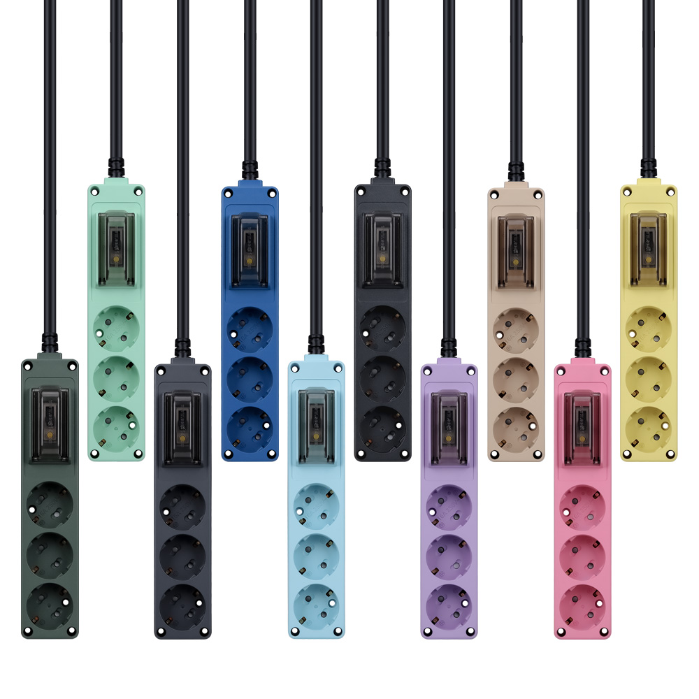 고용량 멀티탭 3구 3M 누전차단 고전력 컬러멀티탭 옐로우