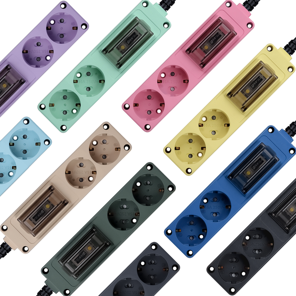 고용량 멀티탭 2구 3M 누전차단 고전력 컬러멀티탭 민트