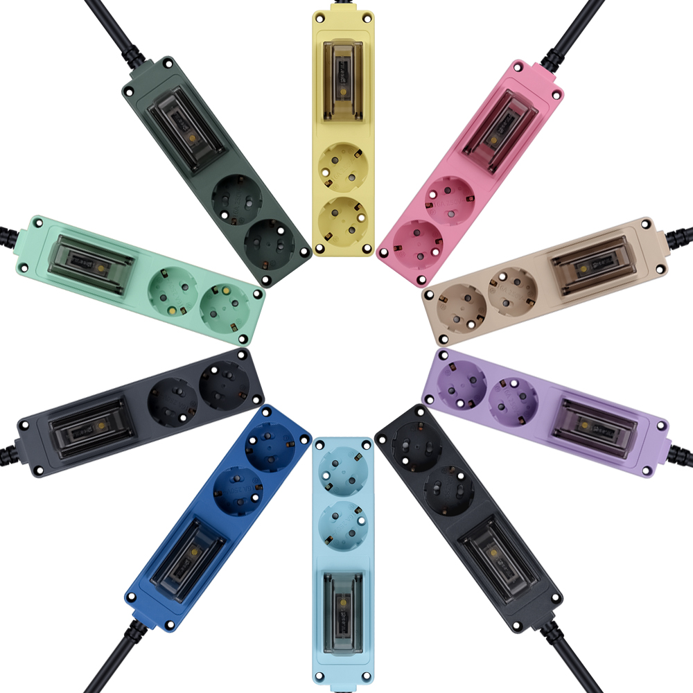 고용량 멀티탭 2구 1.5M 누전차단 고전력 컬러멀티탭 블랙