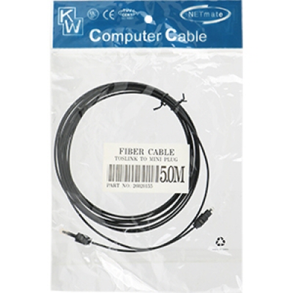 NETmate PF2KTM-5M 디지털 광 오디오 2Ø 각원 케이블 5m