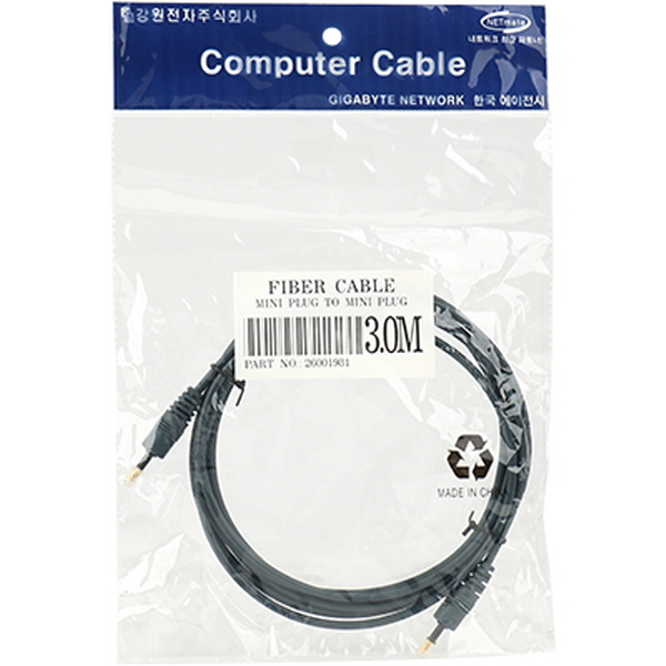 NETmate PF4BNN-3M 디지털 광 오디오 4Ø 원원 케이블 3m