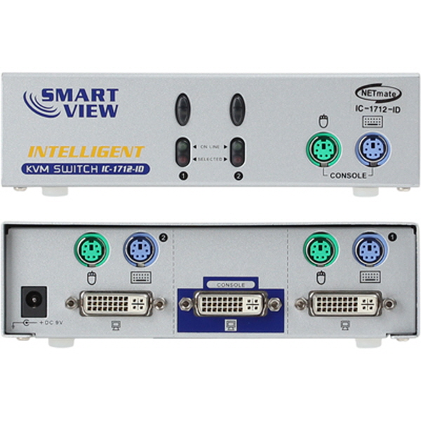 NETmate IC-1712-ID DVI KVM 2:1 스위치(PS/2)