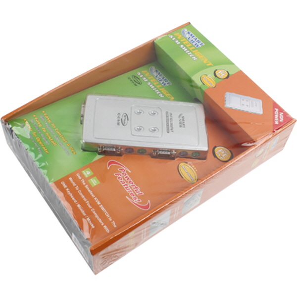 NETmate IC-614-IW RGB KVM 4:1 스위치(PS/2, SOHO용, KVM 케이블 포함)