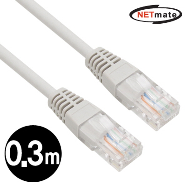NETmate NMC-U503G CAT.5E UTP다이렉트 케이블(그레이) 0.3m