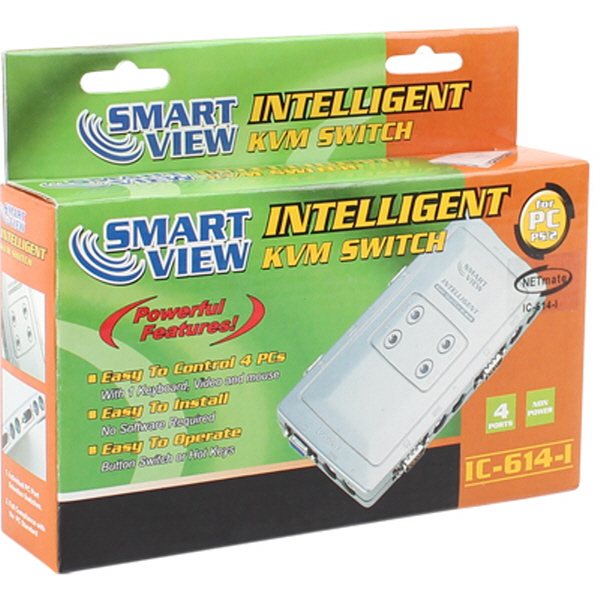 NETmate IC-614-I RGB KVM 4:1 스위치(PS/2, SOHO용)