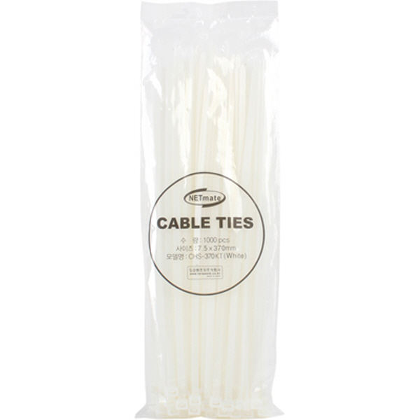 NETmate CHS-370KT 7.5x370mm 케이블 타이 (화이트/100EA)