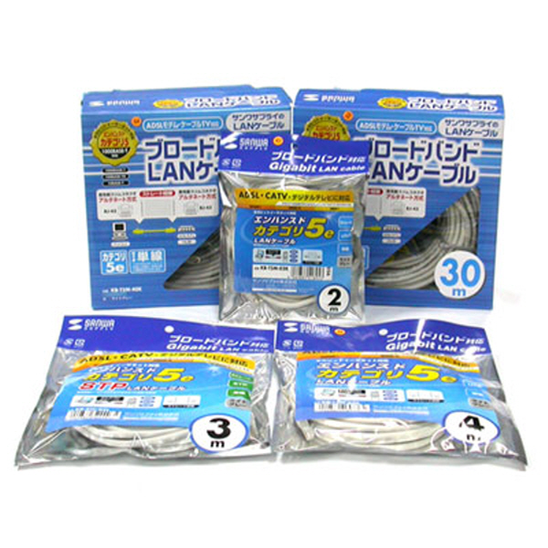 SANWA KB-T5M-40K CAT.5e UTP다이렉트 케이블 40m