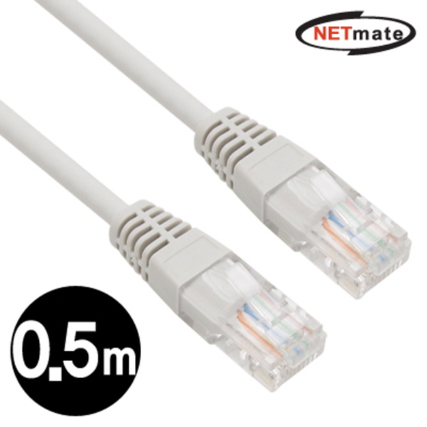 NETmate NMC-U505G CAT.5E UTP다이렉트 케이블(그레이) 0.5m