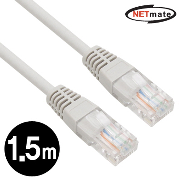 NETmate NMC-U515G CAT.5E UTP다이렉트 케이블(그레이) 1.5m