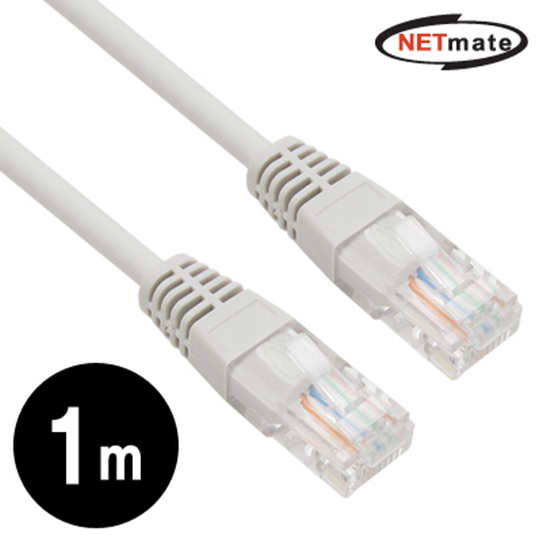 NETmate NMC-U510G CAT.5E UTP다이렉트 케이블(그레이) 1m