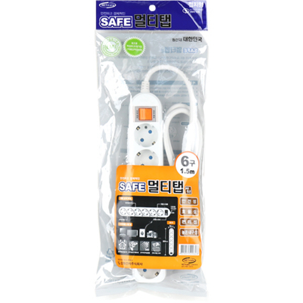 SAFE 멀티탭 NM-SF615 6구 접지 1.5m