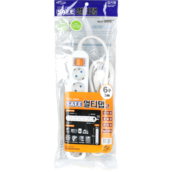 SAFE 멀티탭 NM-SF630 6구 접지 3m