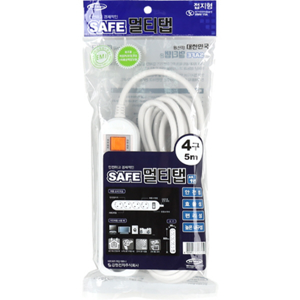 SAFE 멀티탭 NM-SF450 4구 접지 5m