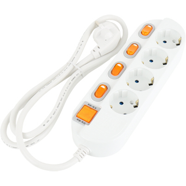 SAFE 멀티탭 NM-450SFS 4구 개별 접지 5m