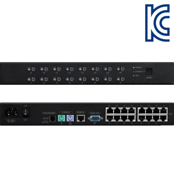 NETmate CK-1016 CAT5 PS/2 KVM 16:1 스위치