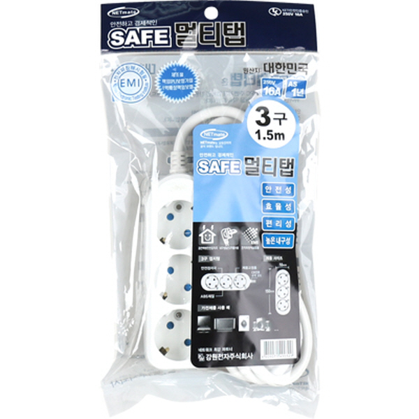 SAFE 멀티탭 NM-SF315 3구 접지 1.5m