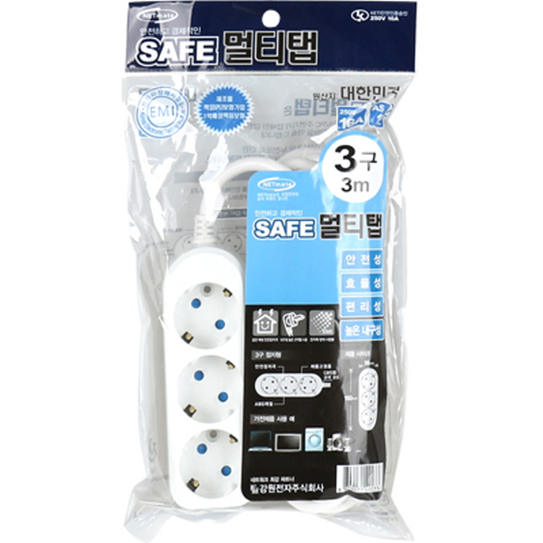 SAFE 멀티탭 NM-SF330 3구 접지 3m