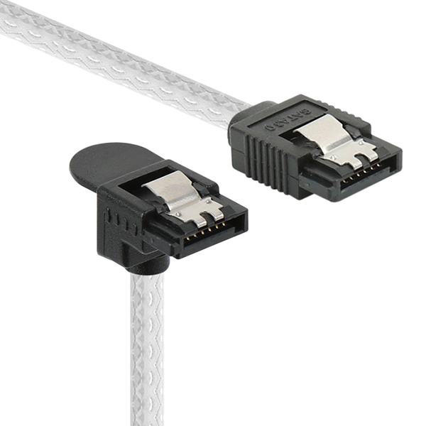 NETmate NMP-ST306 SATA3 Round 케이블(한쪽 90° 꺾임/Lock) 1m