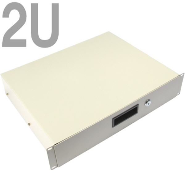 NETmate CYSD-2U(Ivory) 허브랙 2U 보안 서랍장(아이보리)