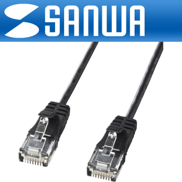 SANWA KB-SL6-15BK CAT.6 UTP다이렉트 초슬림 케이블 15m