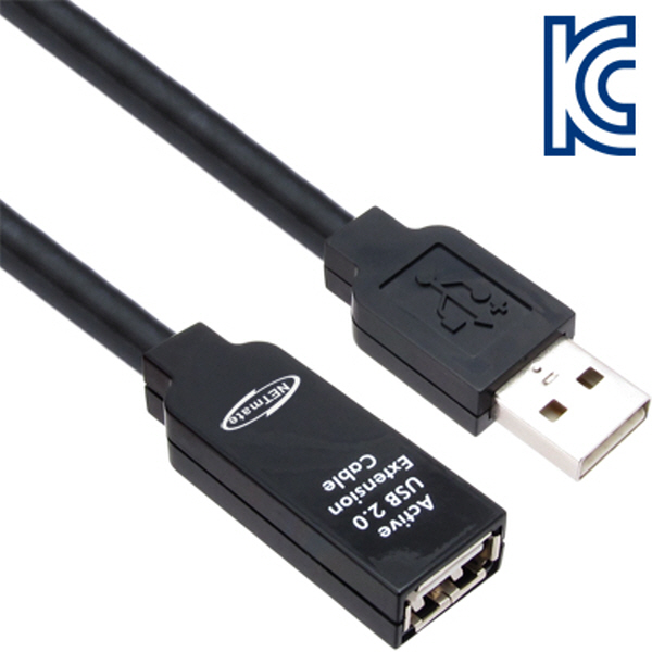 NETmate CBL-203D-20M USB2.0 리피터 20m (전원 아답터 포함)