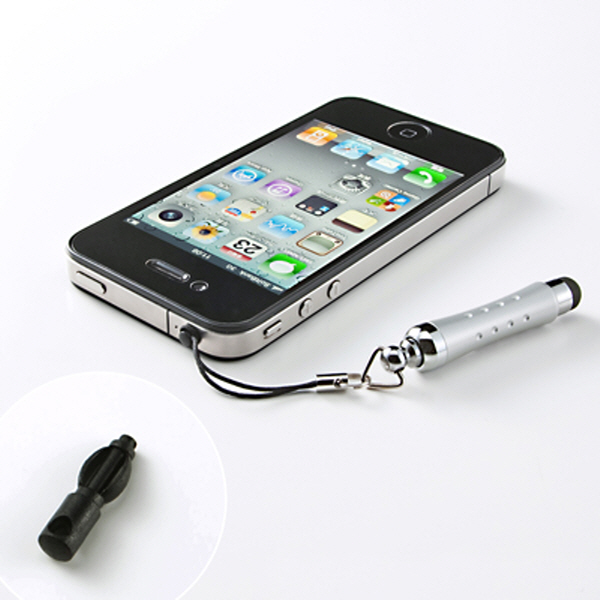 SANWA PDA-PEN34SV 모바일 스트랩형 정전식&감압식 터치펜