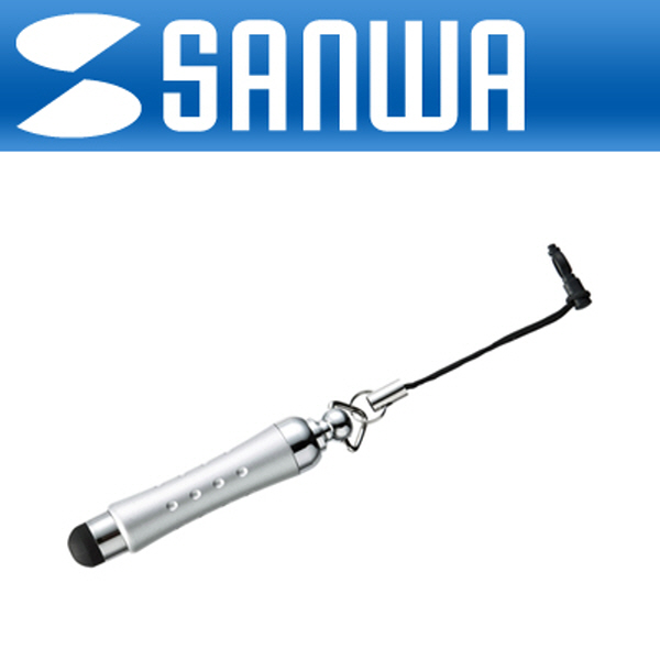 SANWA PDA-PEN34SV 모바일 스트랩형 정전식&감압식 터치펜