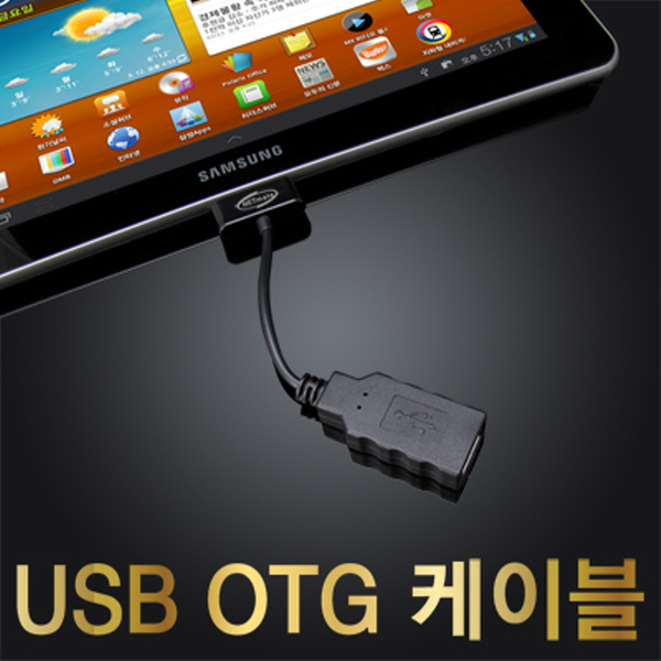 NETmate NM-OTG-03GTBK 갤럭시탭(10.1/8.9 전용) USB OTG 케이블(블랙)