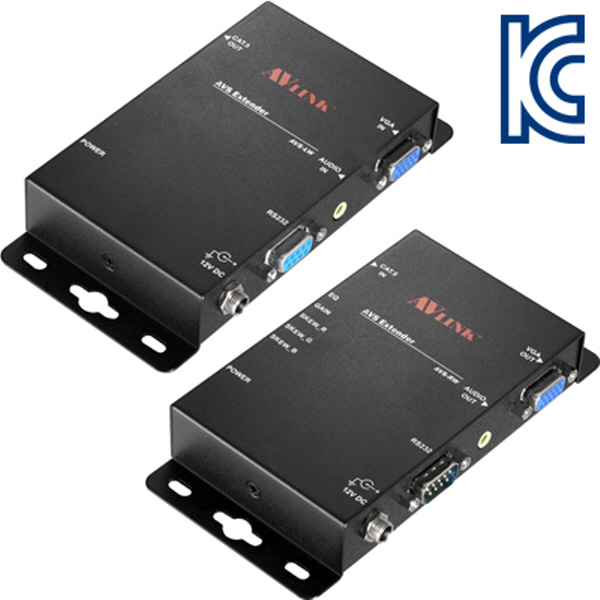 NETmate AVS-EW VGA+Audio+RS232 1:1 벽걸이형 리피터(로컬 + 리모트)(300m)