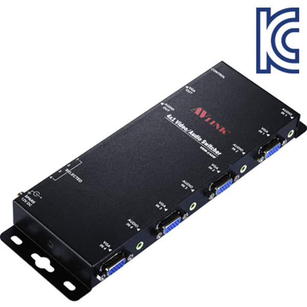 NETmate VRM-14AW 고해상도 4:1 모니터 수동선택기(벽걸이형/오디오포함)