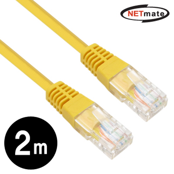 NETmate NMC-U502Y CAT.5E UTP 다이렉트 케이블(옐로우) 2m