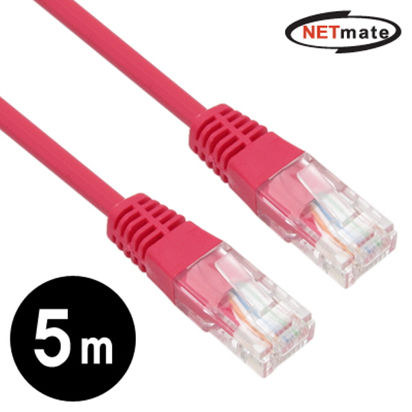 NETmate NMC-U505R CAT.5E UTP 다이렉트 케이블(레드) 5m