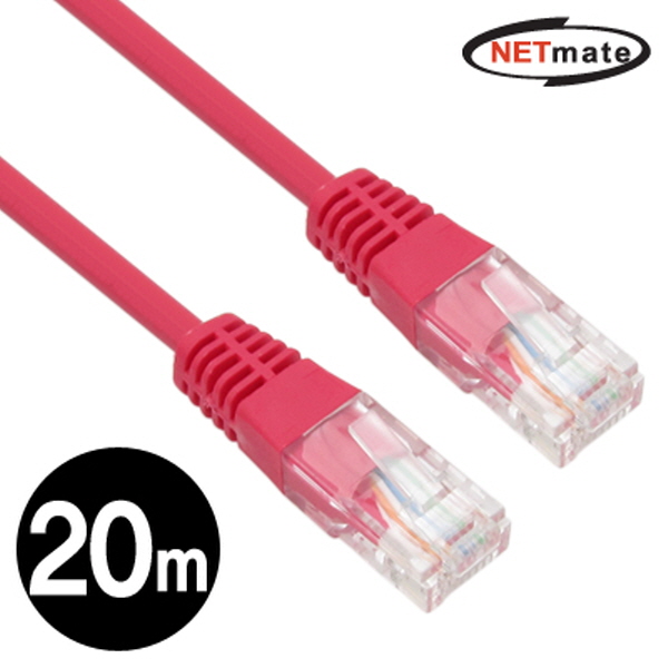 NETmate NMC-U520R CAT.5E UTP 다이렉트 케이블(레드) 20m