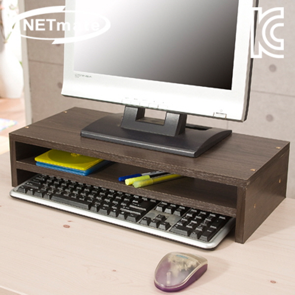 NETmate NMK-OMS08 2단 모니터 받침대 (월넛)