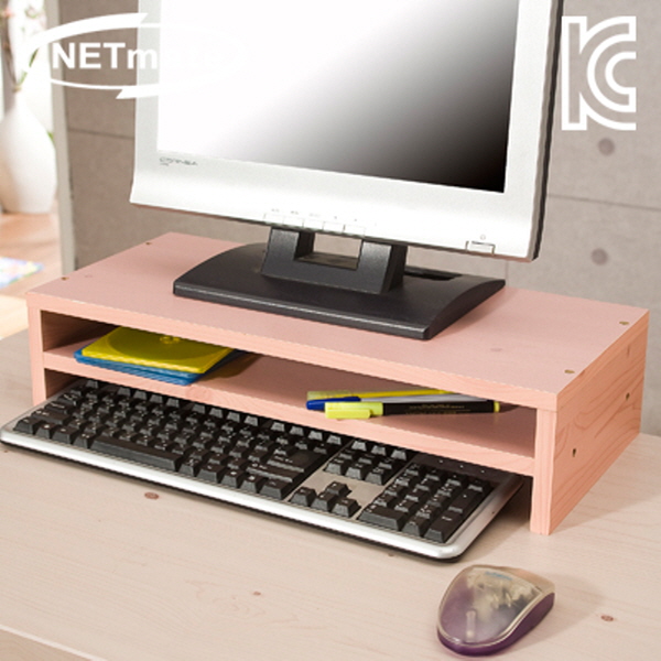 NETmate NMK-OMS10 2단 모니터 받침대 (핑크)