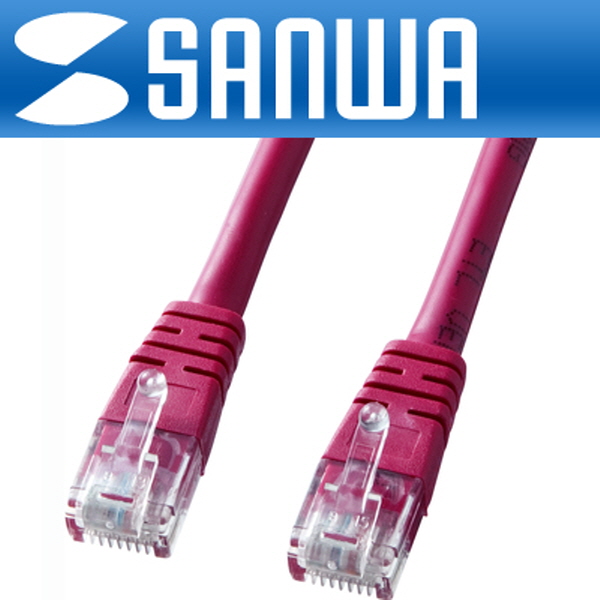 SANWA KB-T5T-02R CAT.5E UTP 다이렉트 케이블(레드) 2m