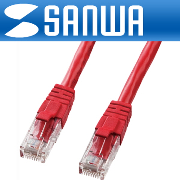 SANWA KB-T6L-02R CAT.6 UTP 다이렉트 케이블(레드) 2m