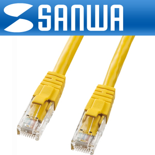 SANWA KB-T6L-02Y CAT.6 UTP 다이렉트 케이블(옐로우) 2m
