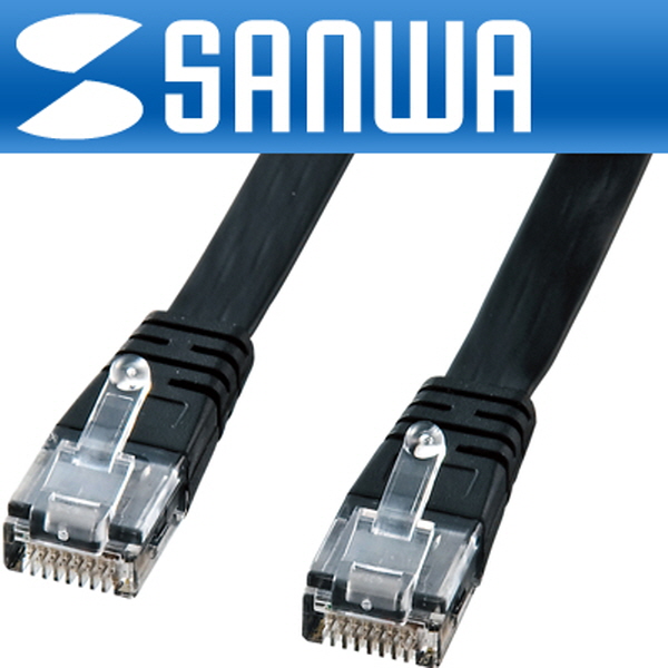 SANWA  LA-FL5-15K CAT.5E UTP 다이렉트 FLAT 케이블(블랙) 15m
