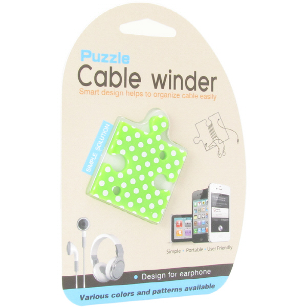 NETmate NMA-LM28 퍼즐 이어폰 줄감개(꼬임방지 선 정리기)(그린)