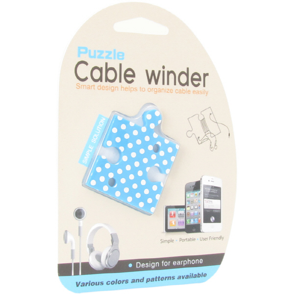 NETmate NMA-LM29 퍼즐 이어폰 줄감개(꼬임방지 선 정리기)(블루)
