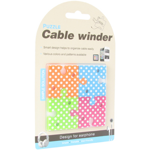 NETmate NMA-LM32 퍼즐 이어폰 줄감개 4종 세트(꼬임방지 선 정리기)