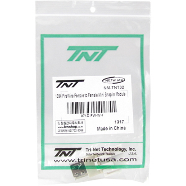 TNT NM-TNT32 IEEE1394A 6P F/F 스냅인 멀티미디어 모듈