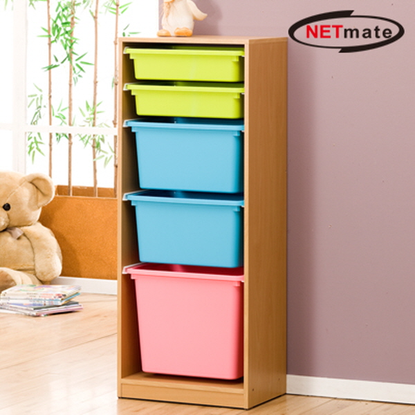NETmate NMK-HF04 다용도 컬러박스 수납장(1열5단/메이플)