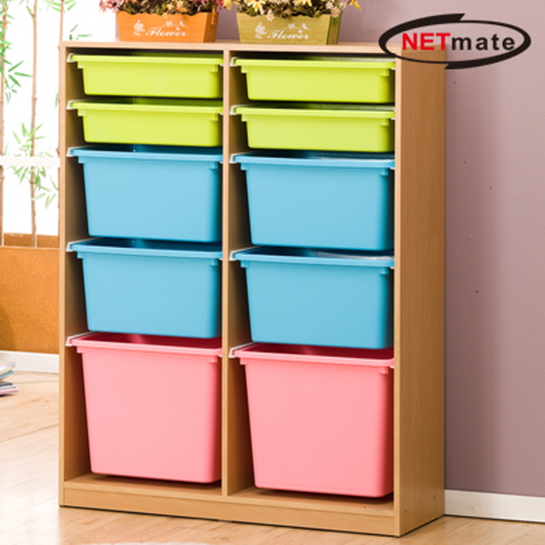 NETmate NMK-HF06 다용도 컬러박스 수납장(2열5단/메이플)