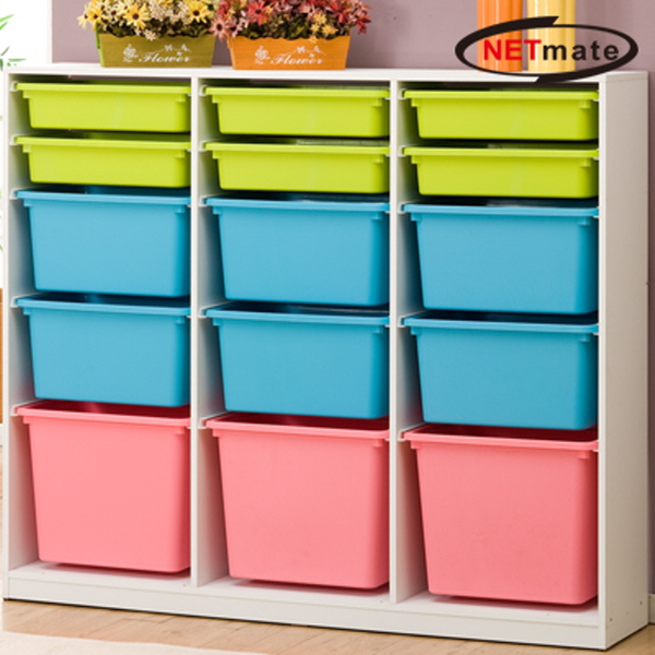 NETmate NMK-HF07 다용도 컬러박스 수납장(3열5단/화이트)