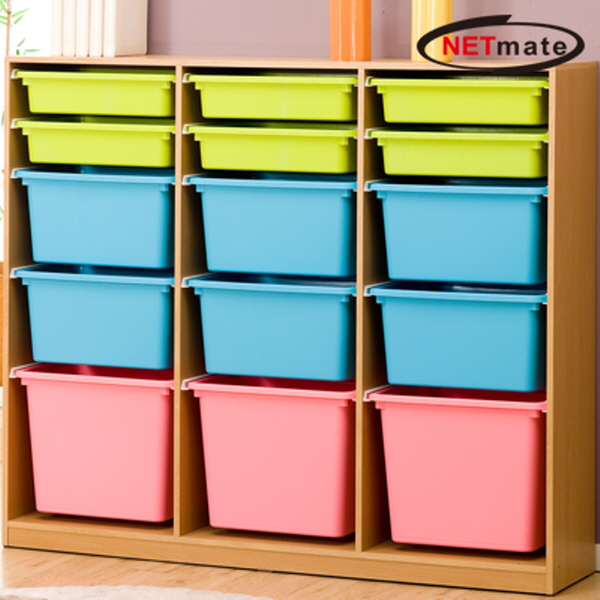 NETmate NMK-HF08 다용도 컬러박스 수납장(3열5단/메이플)