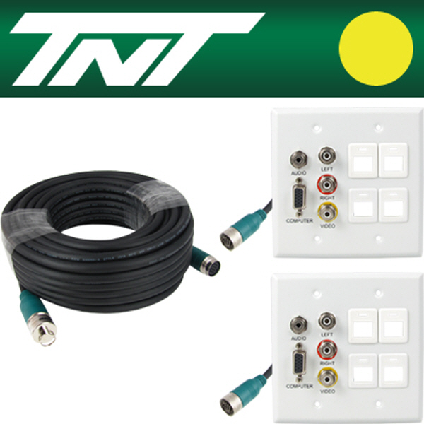 TNT NM-TNTA20S7 RGB+스테레오 or 3RCA + 4모듈 월 플레이트 분리형(배관용) 케이블 20m